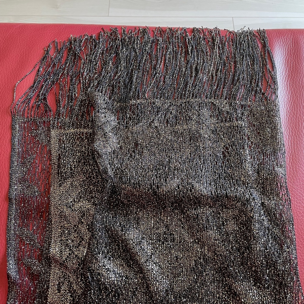 2 Holiday Scarves w/ Shimmery Threads